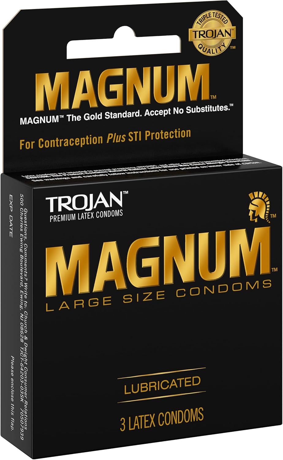Large Lubricated Latex Condoms - 3 ct, Pack of 5 N11356