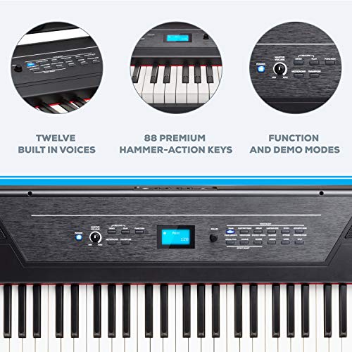 88 Key Digital Piano Keyboard with Hammer Action Weighted Keys U723