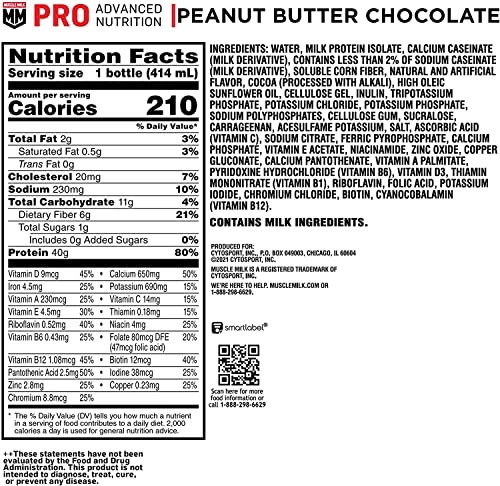 12 Pack 14 Fl Oz Chocolate Protein Shake V186