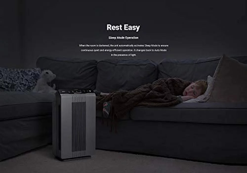 Gray Air Purifier with True HEPA and Carbon Filter V71489