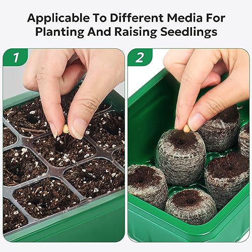 10 Packs Seed Starter Tray with Humidity Dome (120 Cells Total) B871226