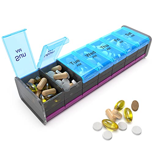 7 Day Pill Organizer with AM PM Compartments D863659