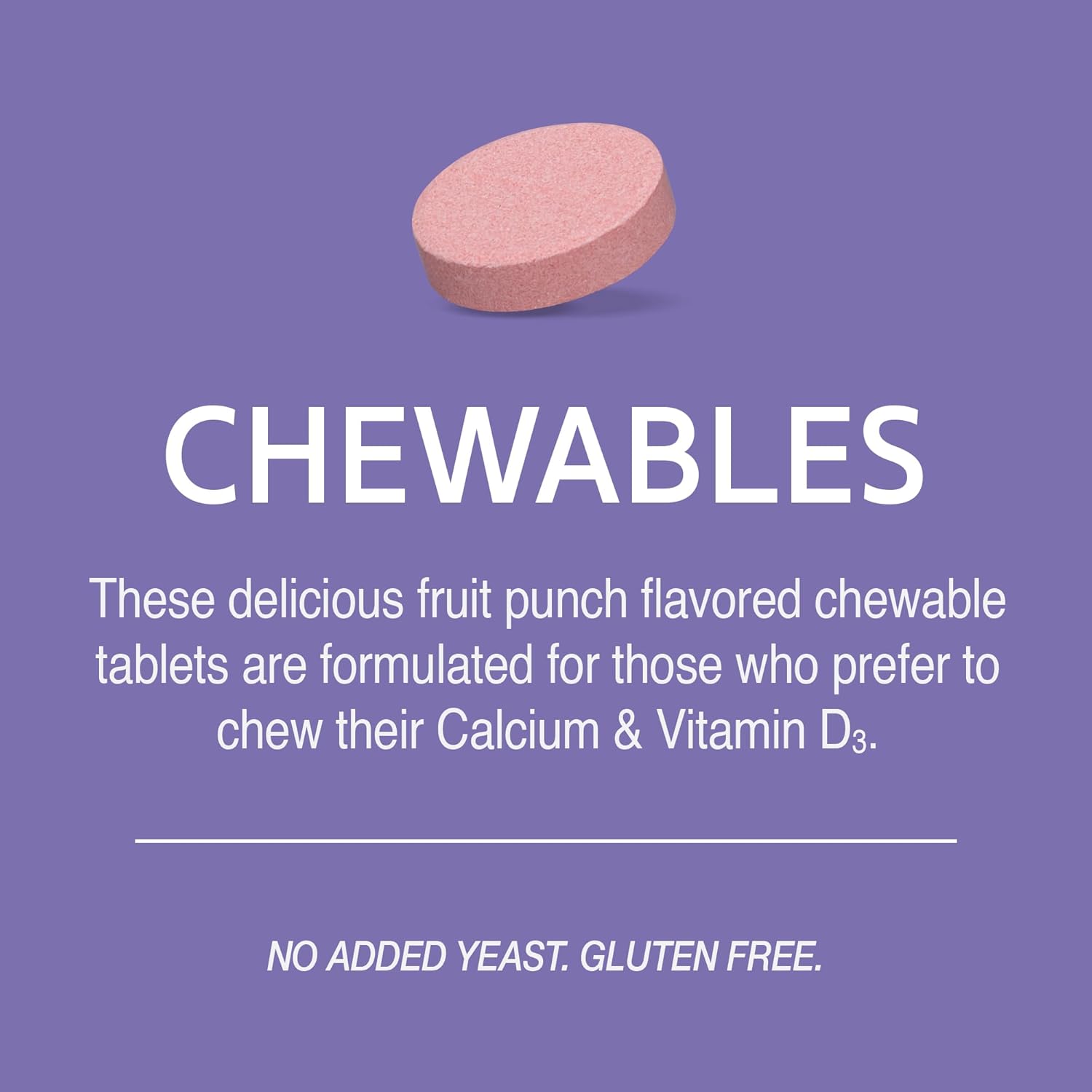Calcium 600 mg Chewable Tablets, 75 Count S4344