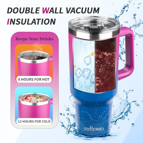 40 oz Stainless Steel Vacuum Insulated Tumbler with Handle and Straw A213750