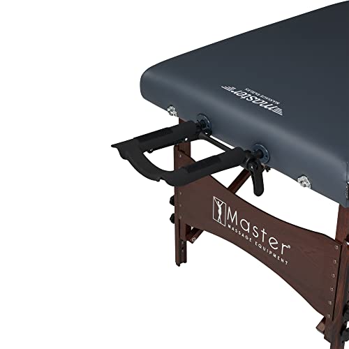Walnut Stained Hardwood Portable Massage Table with 2.5" Cushion, Black, 30" R897720