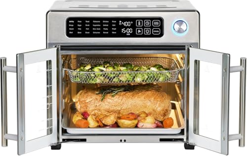 Stainless Steel 26QT Air Fryer Toaster Oven Combo with 7 Accessories F516397