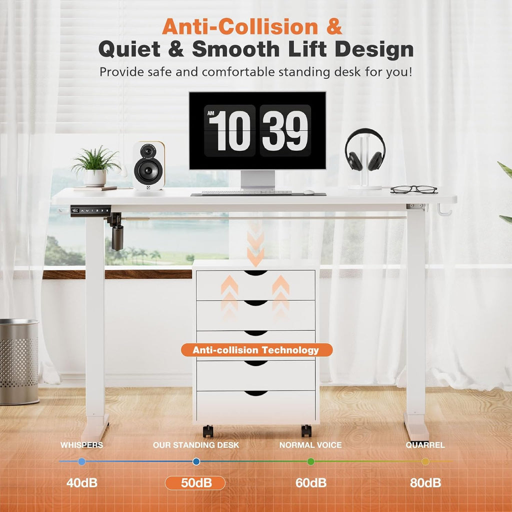 48 x 24 inch Electric Adjustable Height Standing Desk with Splice Board Y517036