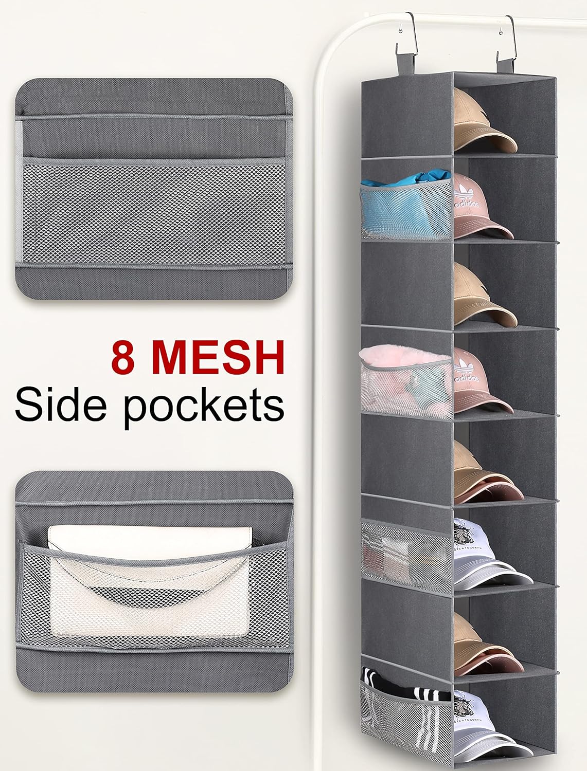 3-Tier Long Shoe Rack and 8-Shelf Hanging Shoe Organizer L894983