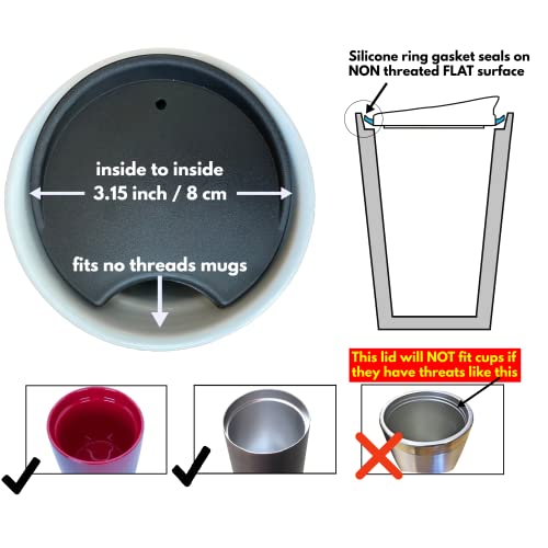 Replacement Lid for Coffee Mug & Tea Cup, 10oz / 12oz / 16oz J30192