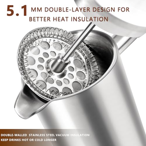12 OZ Stainless Steel French Press Coffee Maker D12602