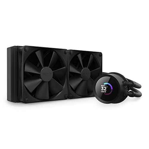 Black 240mm AIO CPU Liquid Cooler with LCD Display V541708