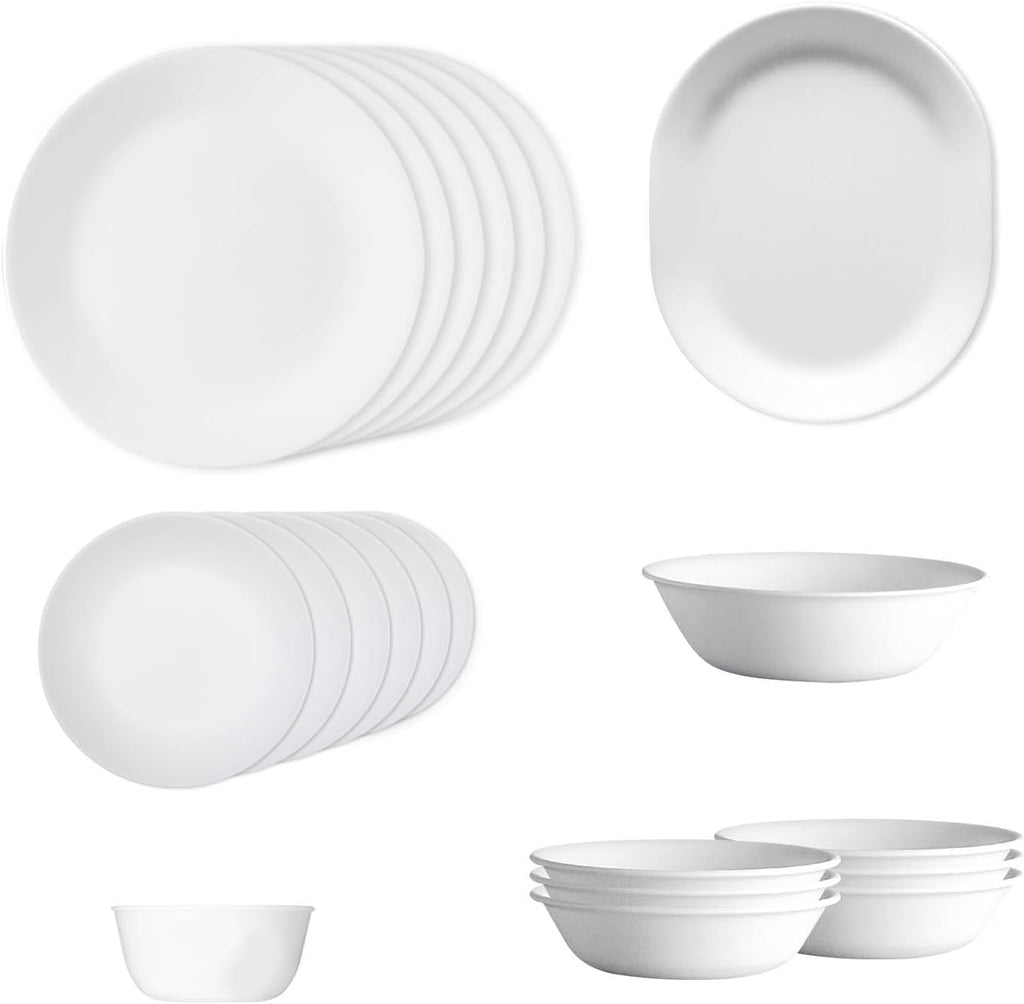 21 Pc Winter Frost White Dinner Set H693989