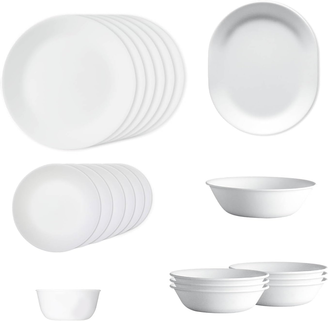 21 Pc Winter Frost White Dinner Set H693989