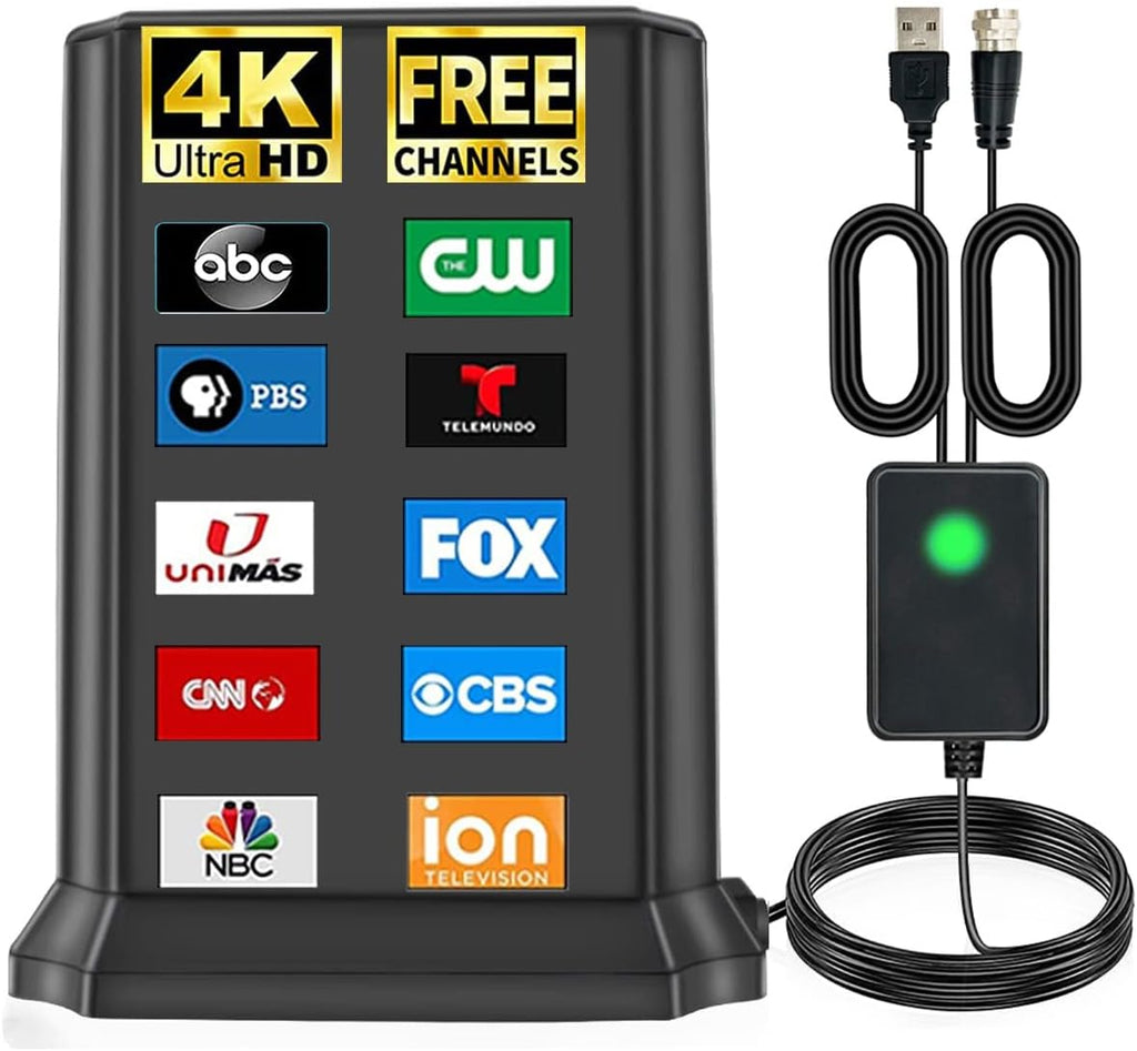 TV Antenna with Amplifier Signal Booster, 32ft Coax Cable U1143