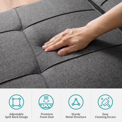 Dark Grey 3-in-1 Folding Futon Sofa Bed W7925