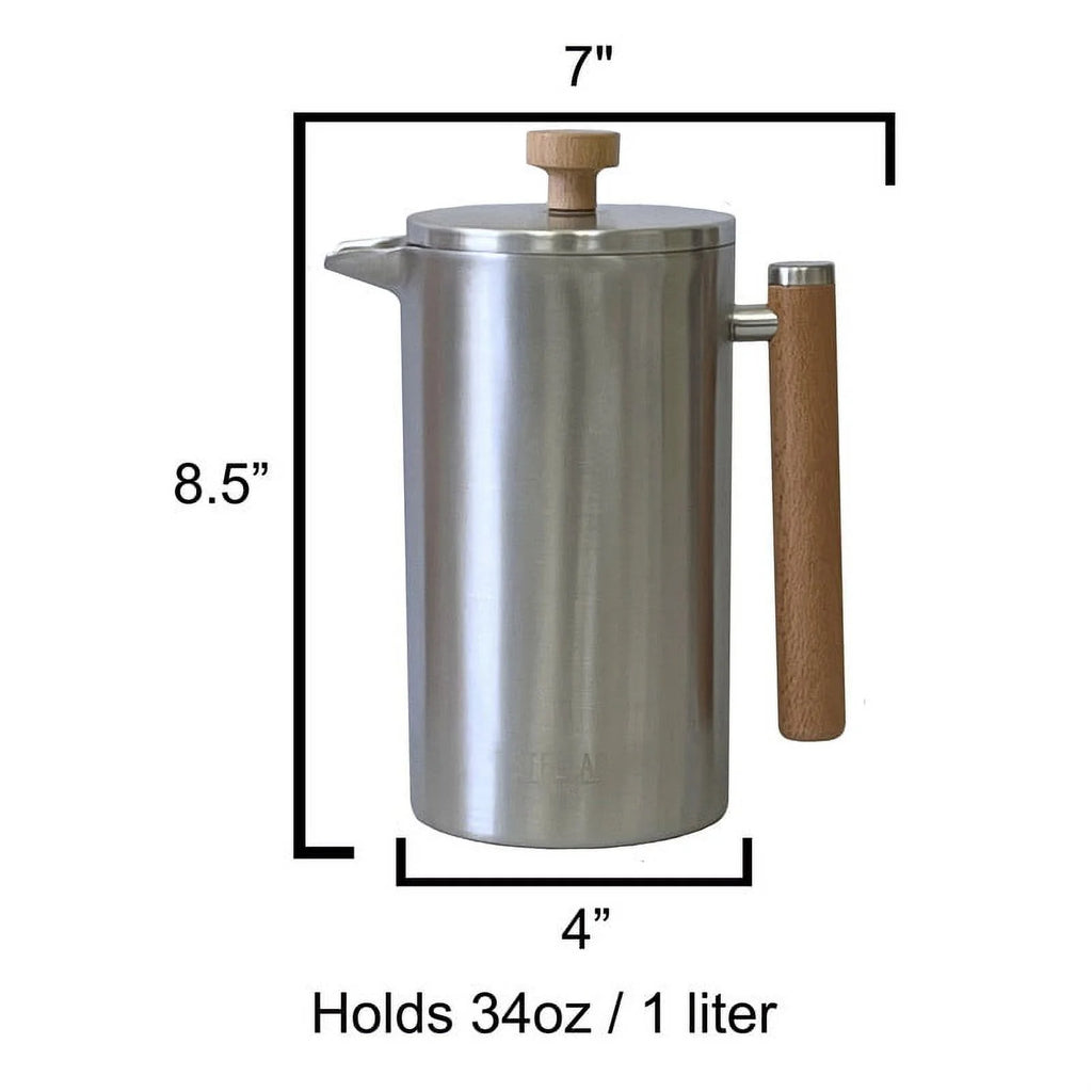Silver 2 Cup French Press Coffee Maker L999