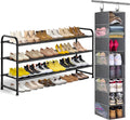 3-Tier Long Shoe Rack and 8-Shelf Hanging Shoe Organizer L894983