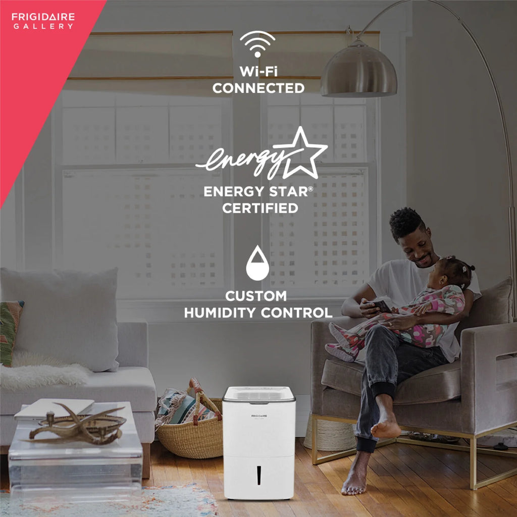 50-Pint Smart Portable Dehumidifier in White E3184