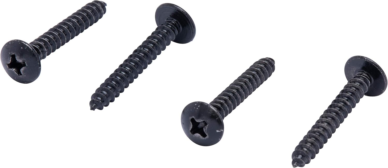 Black Xylan Coated 18-8 Stainless Steel Truss Head Phillips Wood Screw, 25pc W9757