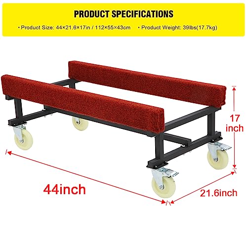 1300 LBS Capacity Adjustable Width Boat Dolly with Four Casters & Two Brakes F40936