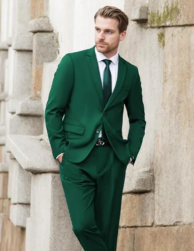 Men's 2 Piece Suits Classic Fit 2 Button Dress Suits Tuxedo Jacket Blazer X164294