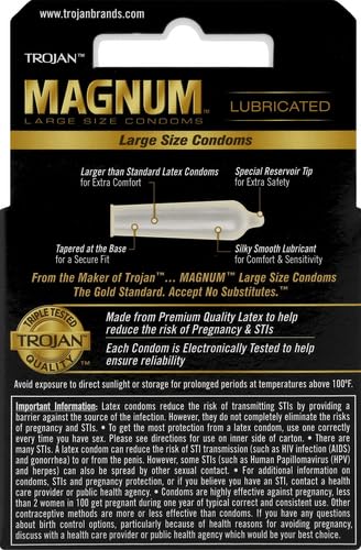 Magnum Lubricated Condoms, 3 Count T519
