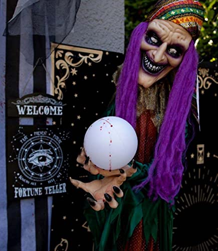 Animated Talking Fortune Teller Witch Figure Halloween Decor A29504