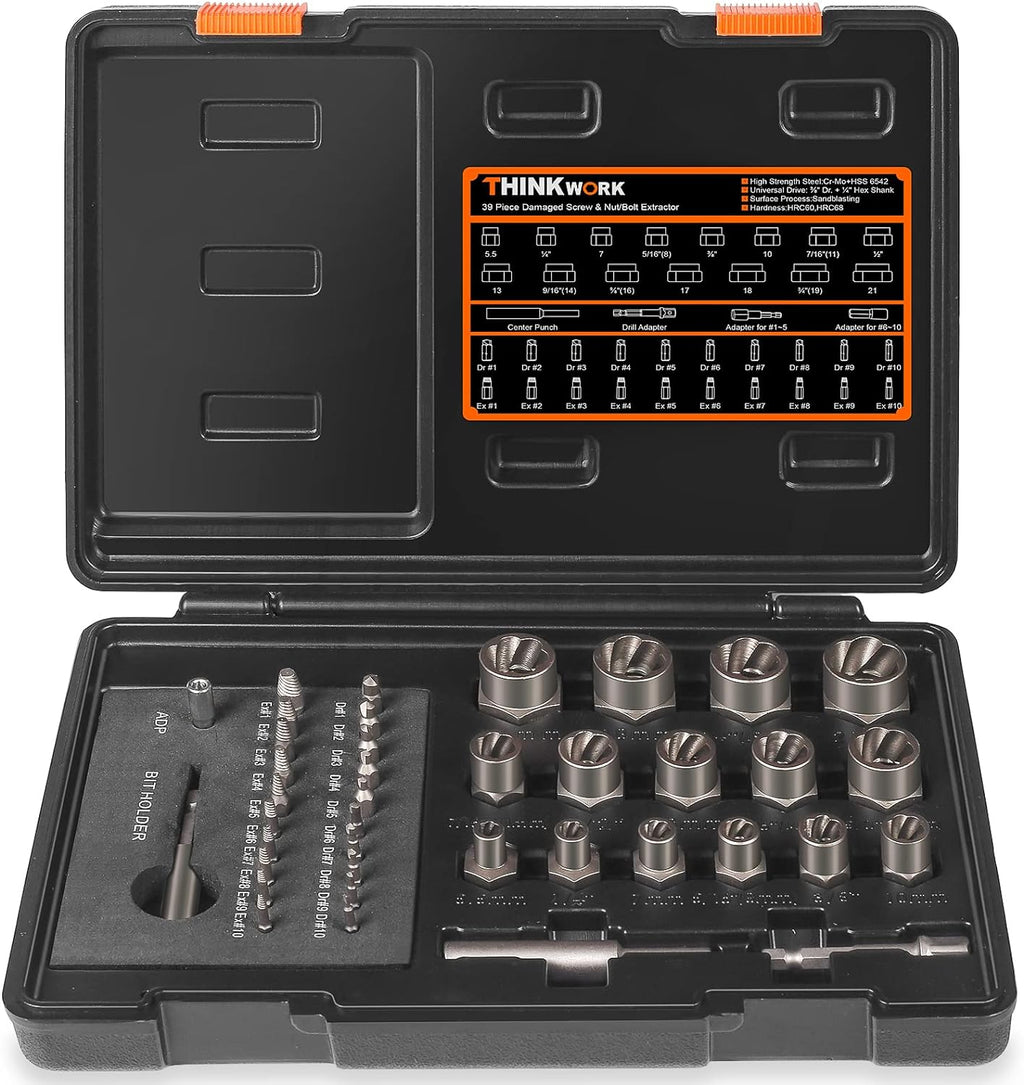 39-Piece HSS Damaged Screw Extractor Set U25272