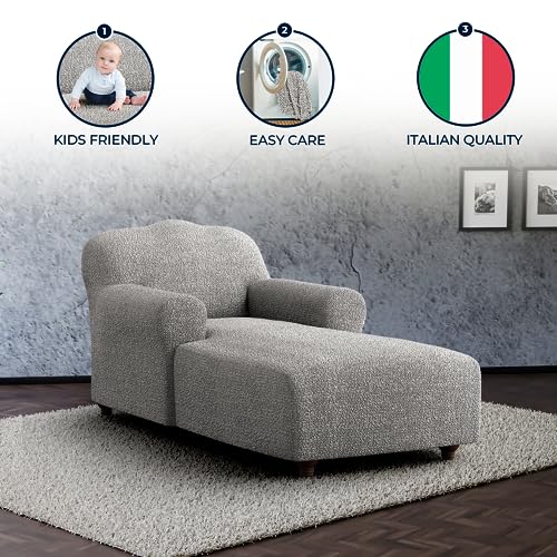 Cream Polyester Chaise Lounge Slipcover D6938