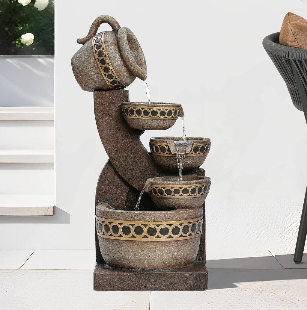 5 Tiered Polyresin Outdoor Water Fountain B393679