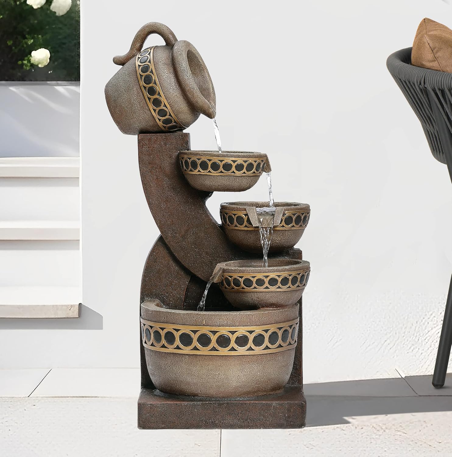 5 Tiered Polyresin Outdoor Water Fountain B393679