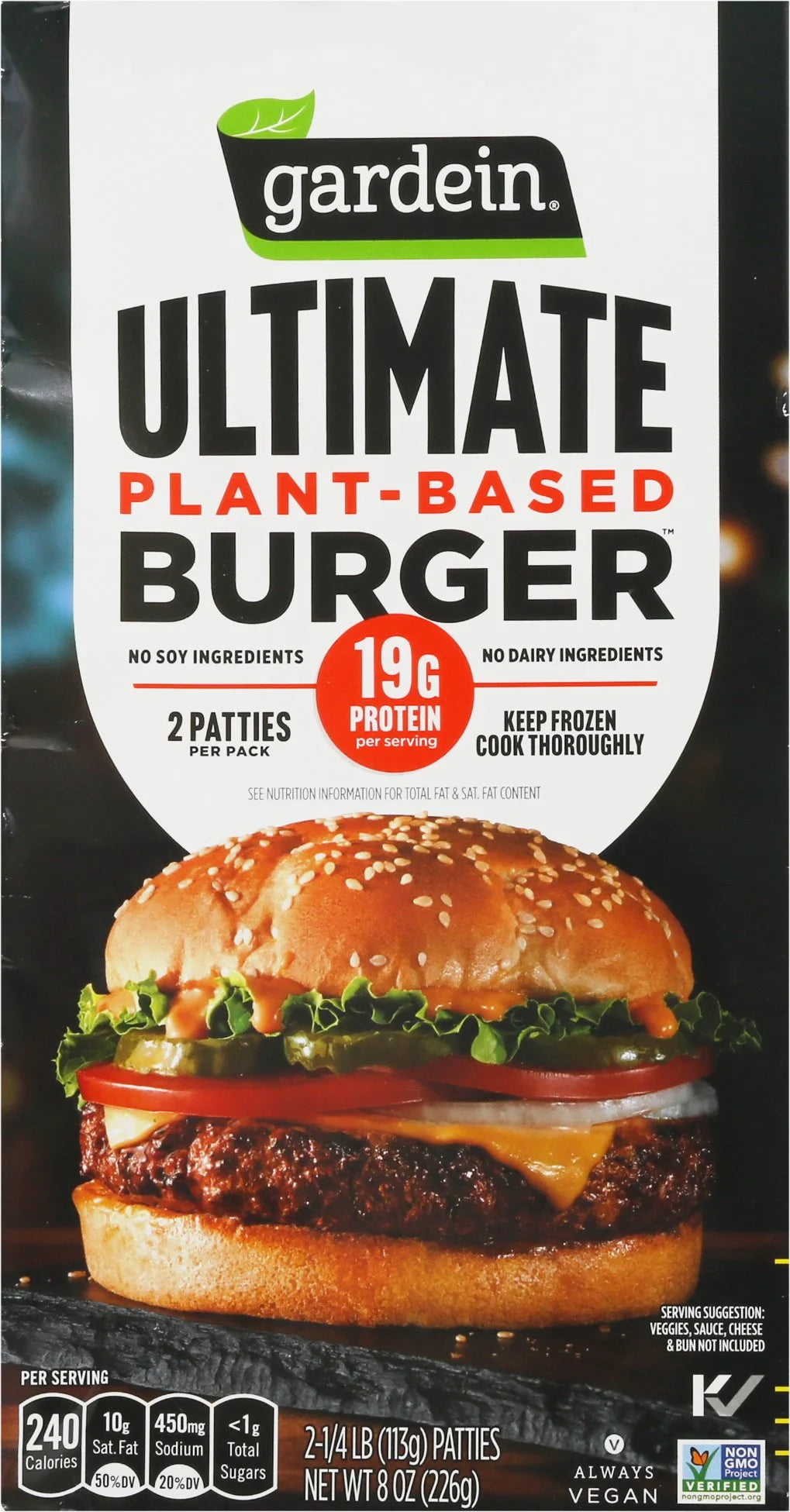Plant-Based Burger Patties, 1/4 lb, 2 count R689