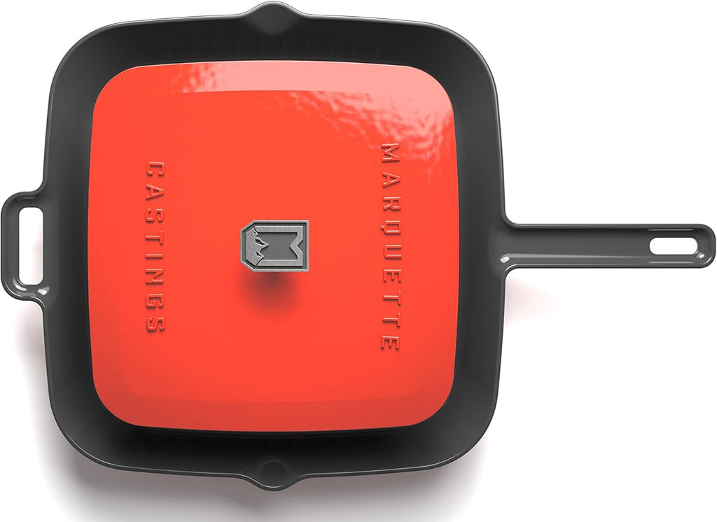 Enameled Grill Pan with Press (Iron Red) V6191