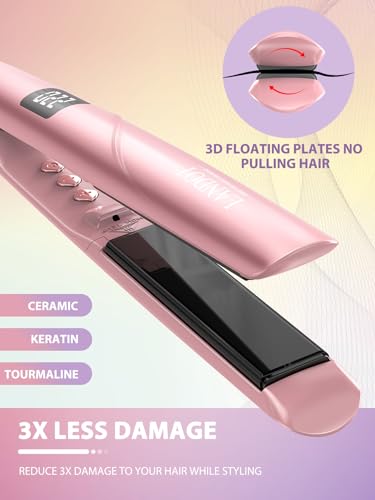 Rose Gold Ceramic 1-inch Flat Iron Hair Straightener and Curler A926