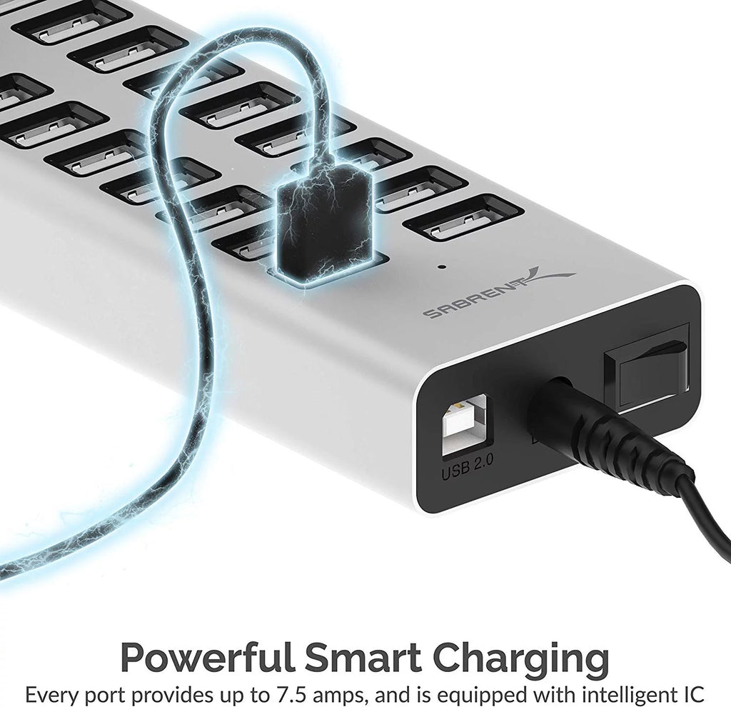 90W 20 Port USB 2.0 Fast Charger with Power Supply I28944