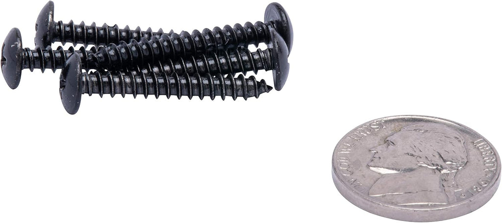 Black Xylan Coated 18-8 Stainless Steel Truss Head Phillips Wood Screw, 25pc W9757