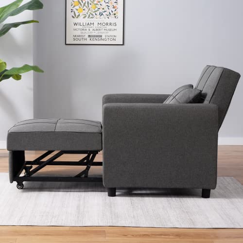 Dark Grey 3-in-1 Folding Futon Sofa Bed W7925