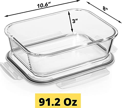 Large Glass Food Storage Containers with Lids, BPA Free J731