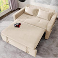 55" Convertible Sofa Bed, 3-in-1 Sleeper Sofa with Pull-Out Bed, Linen Futon Couch, Black A2959