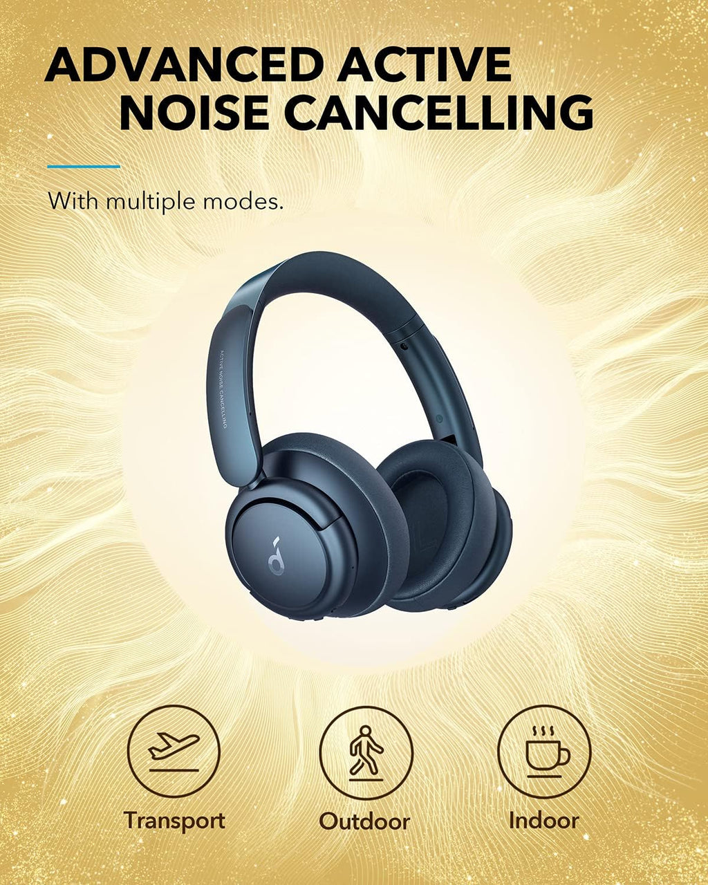 Multi Mode Active Noise Cancelling Headphones, 40H Playtime B474777