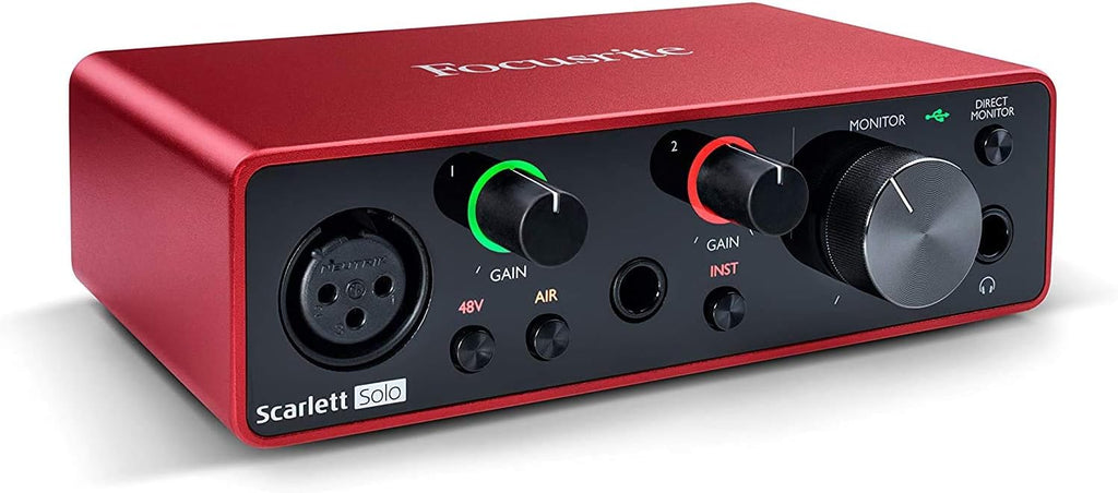 2x2 USB Audio Interface Full Studio Bundle with Studio Monitors and Instrument Cables I92735