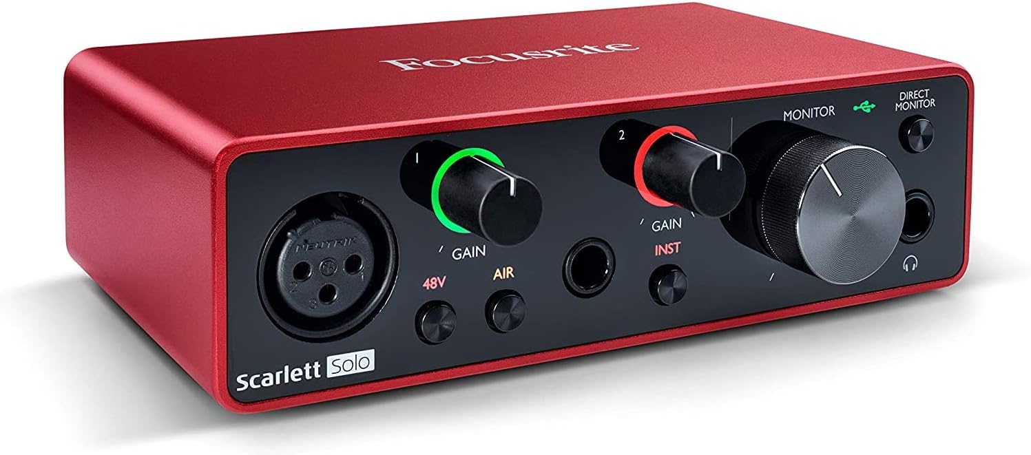2x2 USB Audio Interface Full Studio Bundle with Studio Monitors and Instrument Cables I92735