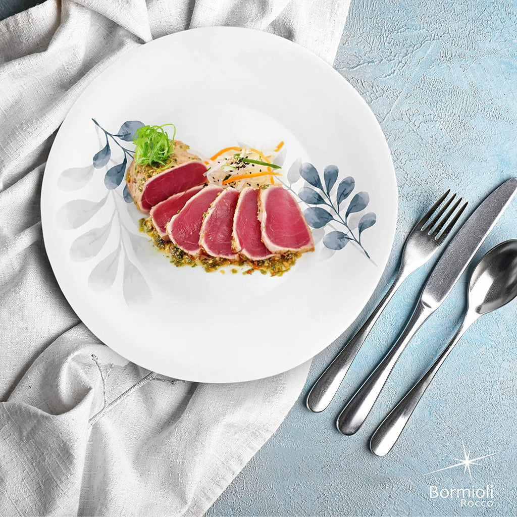 Set Of 6 10.75" Tempered Opal Glass Dinner Plates J591510