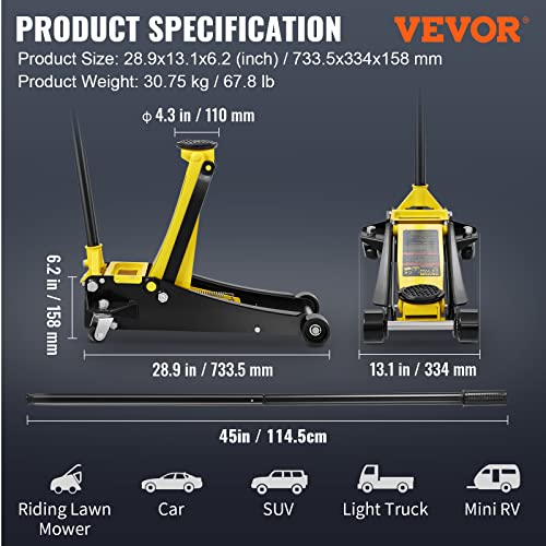2.5 Ton Low Profile Steel Racing Floor Jack Y66530