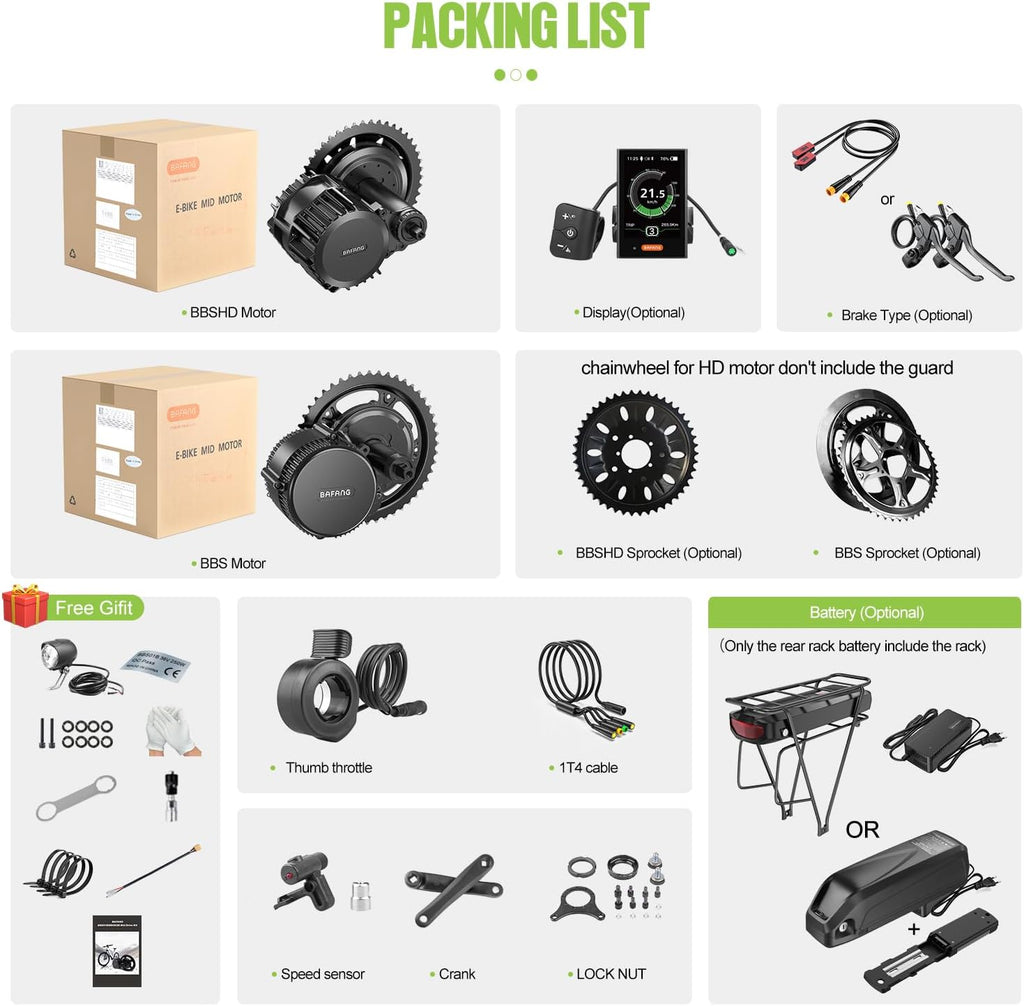 48V 750W Mid Drive Ebike Conversion Kit with 42T Chainring and 800S Display L783384