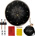 13 Notes 12 Inches Steel Tongue Drum Kit with Lotus Pattern, Black F377239