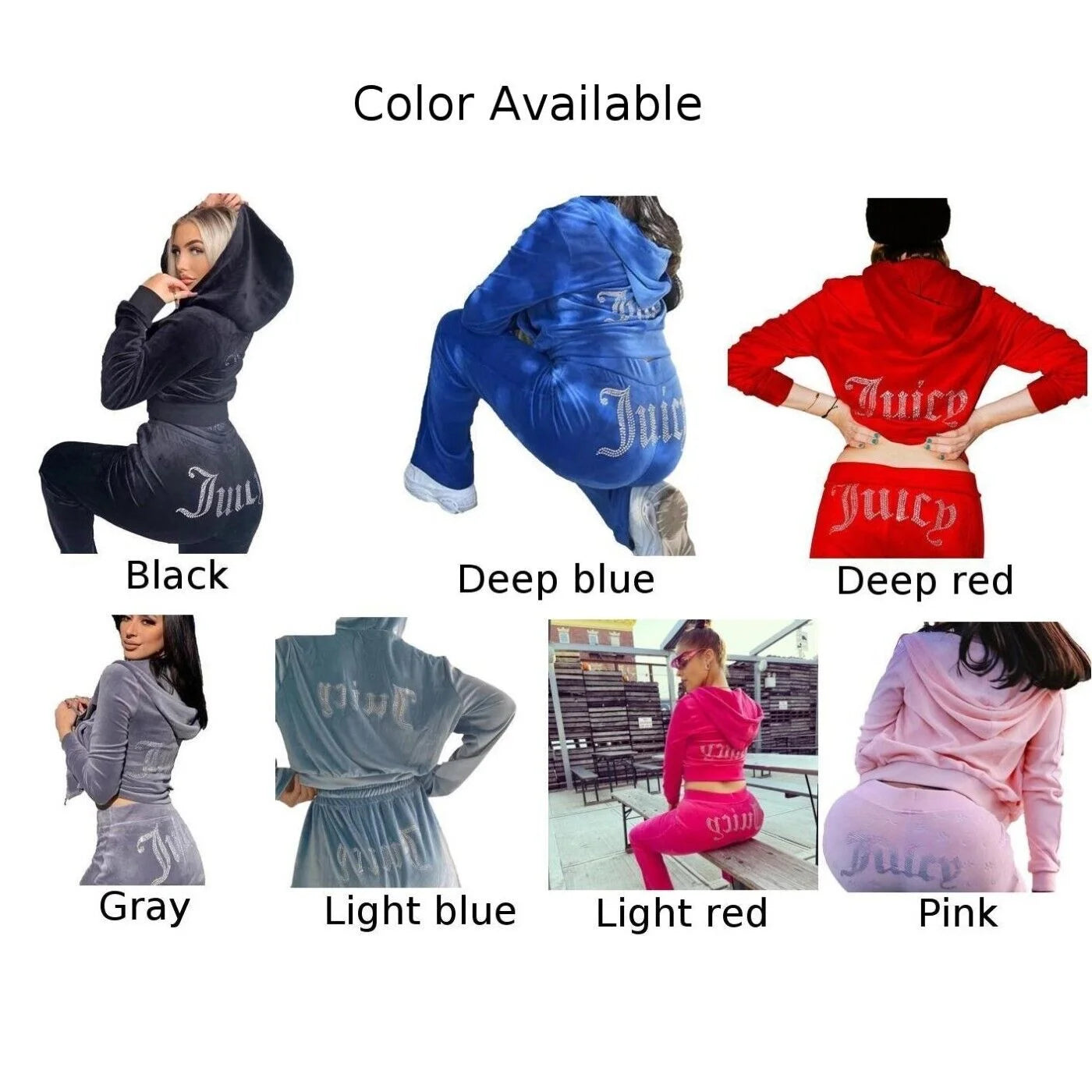 Velour Velvet Hoodie Jogging Set E23424