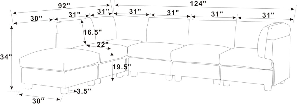 Dark Gray Modular Sectional Z96736