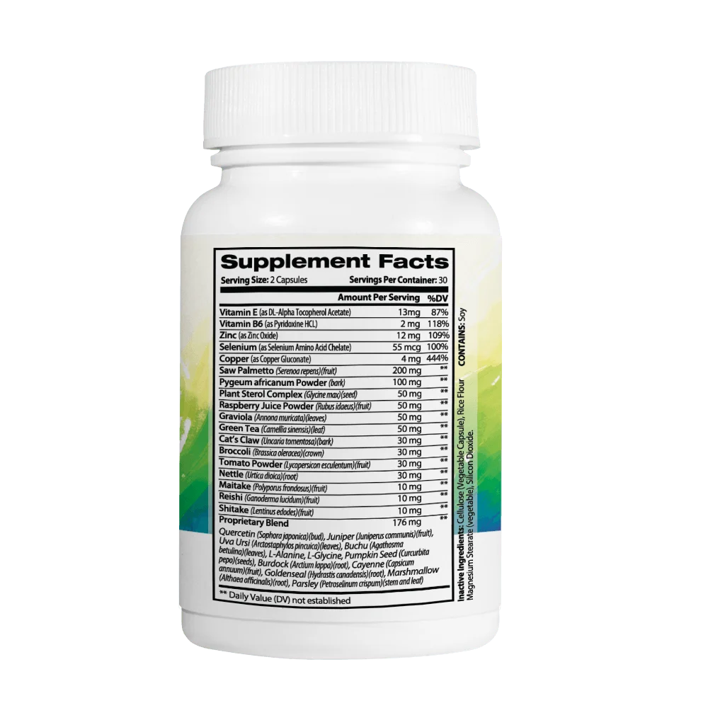 Saw Palmetto & Pygeum Africanum Supplement with Vitamins, Mineral & Herbal Extracts, 60 Capsules Z5389