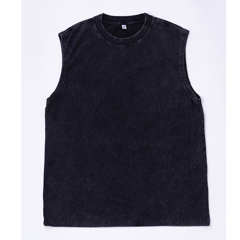 Men's Batik-Washed Sleeveless Vest